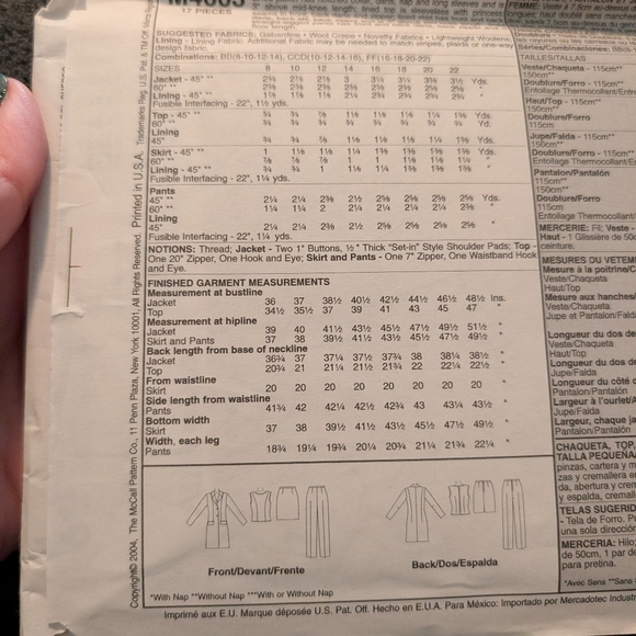 McCall's Coat Pattern - Picture 2 of 2